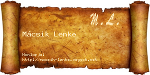 Mácsik Lenke névjegykártya